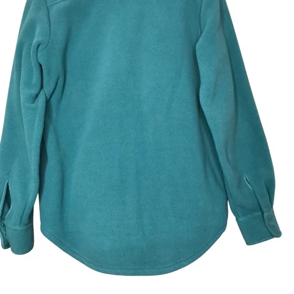 Women's XS TNA Polar Shirt Jacket Oversized Fleece Teal Button-Up Shacket Blue - Picture 10 of 12
